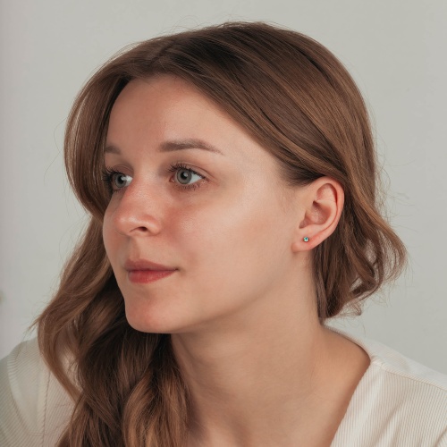 Пусеты Fiore Luna Cubic zirconia Blue Topaz, SWE0128 BT G фото 2